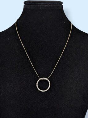 (2/$20) Claire's Rhinestone Circle Pendant Necklace